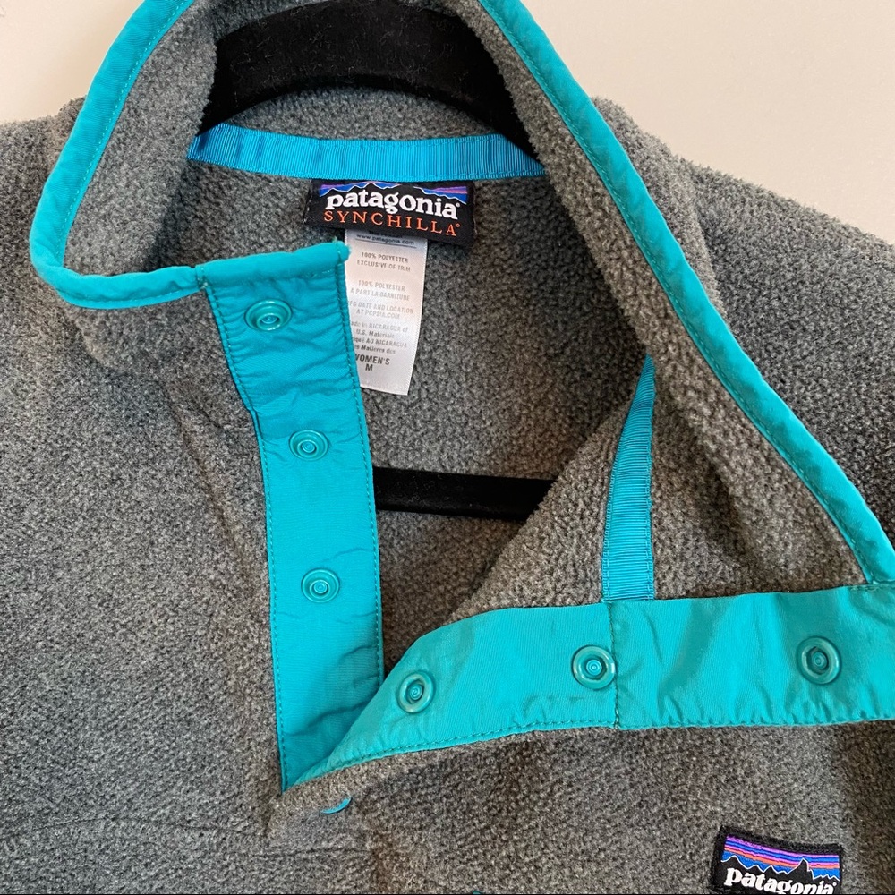 Patagonia Lightweight Synchilla Snap-T Fleece Pullover Nickel/Regen Green - Picture 5 of 9